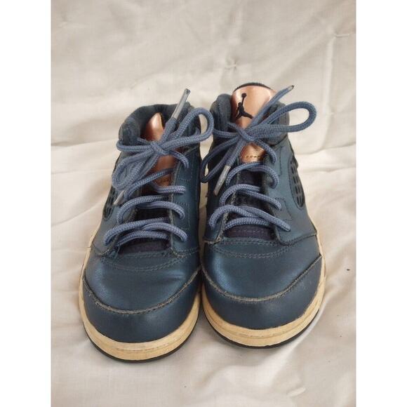 Nike Air Jordan 5 Retro Toddler Shoes Sz 10C Obsidian-Metallic Bronze 440890-416 - Picture 3 of 7